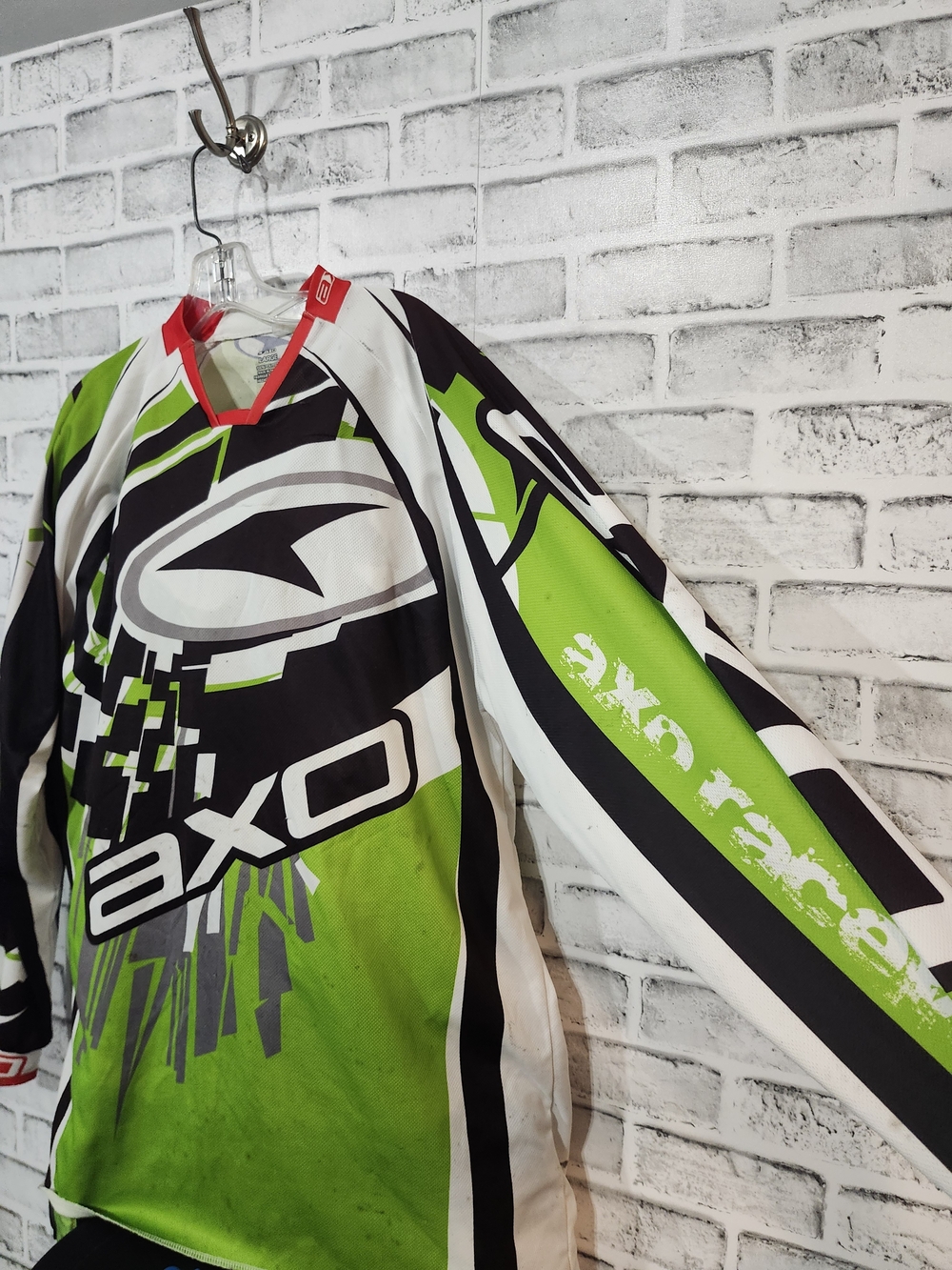 AXO Green & Black Motocross Jersey Large With Pants Sz 34